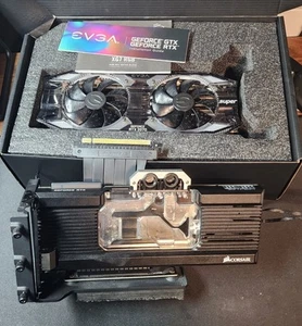 EVGA RTX 2070 SUPER, w/Corsair Hydrox Waterblock And Vertical GPU Mount - Bild 1 von 3