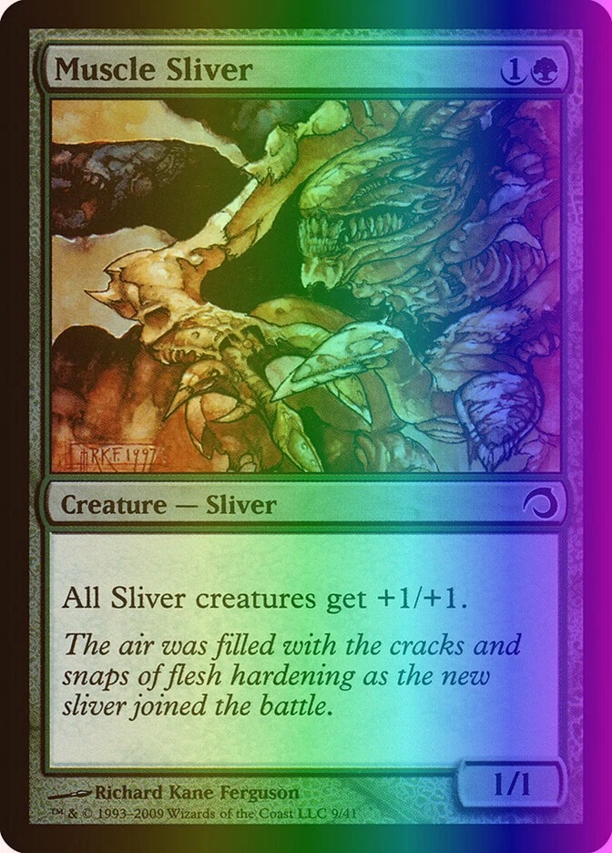 MTG Magic the Gathering Muscle Sliver (9/41) PDS Slivers LP FOIL - Image 1 of 1