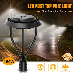 150W LED Post Top Light 21000LM Outdoor Yard Circular Area Pole Lighting DLC/ETL - Picture 1 of 12