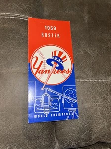 1959 NEW YORK YANKEES ROSTER Program 1958  World Series MICKEY MANTLE Excellent - Picture 1 of 7