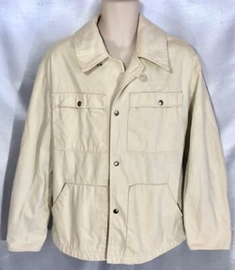 VINTAGE MIGHTY-MAC BOATWEAR BOATING JACKET BEIGE LARGE VERY GOOD CONDITION hng1 - Picture 1 of 3
