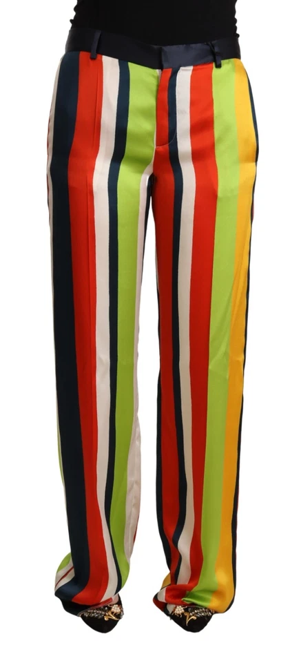 Pantalones DSQUARED2 Multicolor Rayas Cintura Media Pantalón Recto IT42/US8/M $1000 Foto 1 de 4