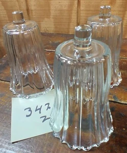 Votive Cup Set of 3 Homco Home Interior Crystal Clear Glass Vertical Lines  - Picture 1 of 8
