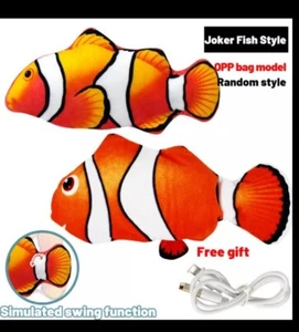 Pesce Rosso Giocattolo Gatti Simulazione. Pesce Nemo Rosso Bianco. Fish Cat Red - Foto 1 di 7