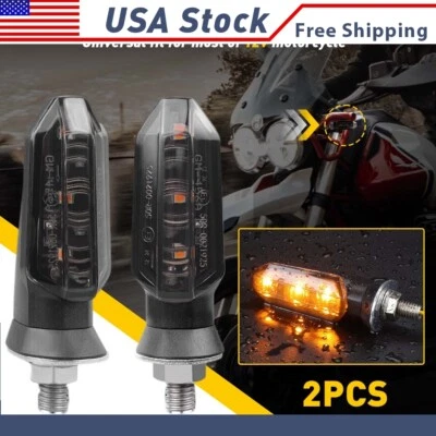 Luz intermitente LED ahumada universal para motocicleta indicador señal de giro luz ámbar Foto 1 de 4