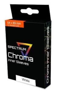 100 BCW Spectrum Chroma Opaque WHITE Inner Sleeves Acid Free 64x89 Regular Cards