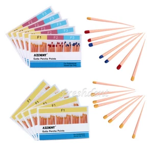 1-100 paquetes de puntos de gutta percha para obturación endodóntica dental F1 F2 F3 AZDENT - Imagen 1 de 28