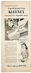 1944 Print Ad WWII Kleenex Finest Quality Luxuriously Strong Dependable Soft - Bild 1 von 1