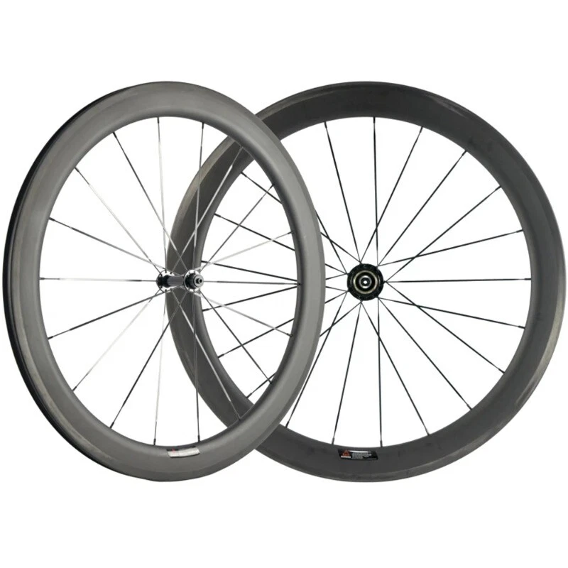 700C Carbon Fiber Clincher Tubeless Bicycle Wheels 25x55mm Road Cycling Wheelset - Image 1 of 4
