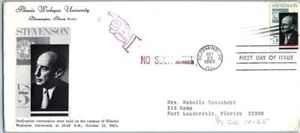 1965 Adlai E. Stevenson Sc 1275-19 with 1st Illinois Wesleyan University cachet - Picture 1 of 1