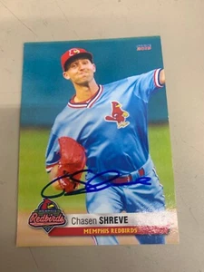 Chasen Shreve Signed Card 2019 Memphis Redbirds Team Card IP Auto - Picture 1 of 1