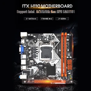 ITX H110 Motherboard LGA 1151 Support 2*DDR4 USB3.0 SATA3 NVME WIFI Bluetooth - Picture 1 of 16