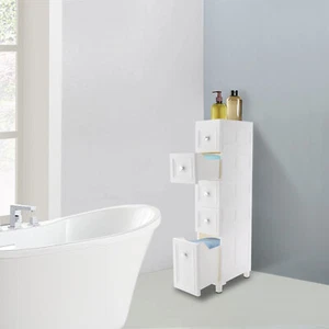 Gabinete de piso de baño minimalista de 8,7 * 15,7 pulgadas almacenamiento delgado estrecho gratuito con PP - Imagen 1 de 12