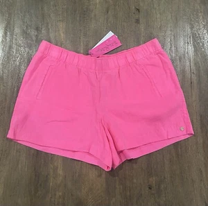 NWT Lilly Pulitzer Lilo Linen Shorts In Roxie Pink Size XL Free Shipping - Picture 1 of 11