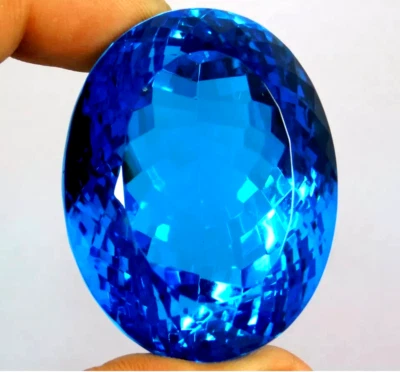 92.85 Ct. AAA+ Large Oval Cut Blue Tanzanite Loose Gemstone Gifts For Women/Her - Image 1 of 4