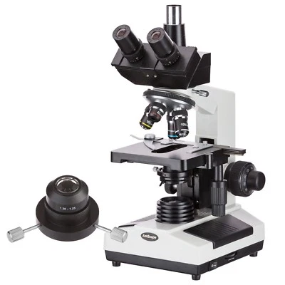 AmScope T390B-DKO Darkfield Trinocular Biological Compound Microscope 40X-2000X - Image 1 of 4