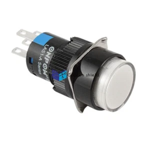 LAS1-A White Round Cap Self-locking Type Push Button Switch✦Kd - Picture 1 of 2