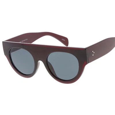 Gafas de sol modernas elegantes con montura roja gruesa para mujer diseño superior plano Foto 1 de 2