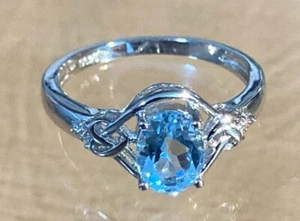 Topaz Ring Natural 8x6mm Gemtones Solid Sterling Silver Sizes 6.5 to 10 US - Picture 1 of 23