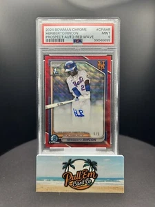 2024 Heriberto Rincon Bowman Chrome Red Refractor Auto 5/5 Mets PSA MINT 9!! - Bild 1 von 2