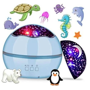 360° Rotating Night Light Star Projector for Kids Room, 2 in 1 Starry Sky and - Picture 1 of 7