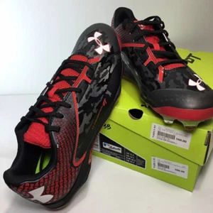 New In Box Under Armour Mens Size 11.5 Deception Low DT Baseball Cleat Red/Black - Picture 1 of 11