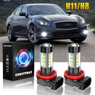 Faros antiniebla LED blancos para INFINITI M37 M56 QX56 EX35 FX35 2X H11 H8 6000K Foto 1 de 4