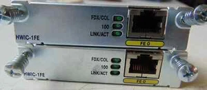 Lot (2) Cisco HWIC-1FE - High-Speed WAN Interface Card - Picture 1 of 3