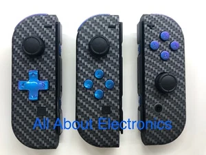 Nintendo Switch Custom Joy-Con Soft Touch Carbon Fiber Styled Joy Con Controller - Picture 1 of 20