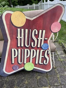 AUTHENTIC LARGE LONG JOHN SILVER'S RESTAURANT HUSH-PUPPIES RETIRED STORE SIGN - Picture 1 of 10