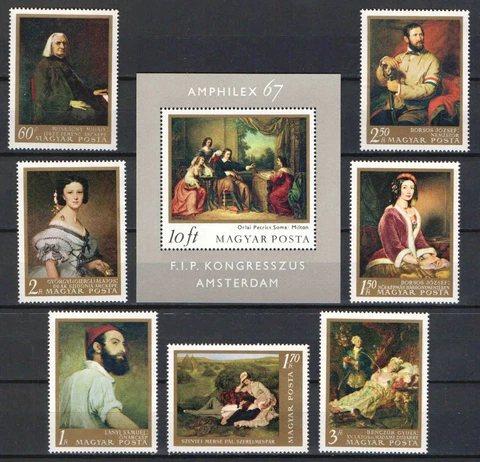 Hungary 1967. Paintings II. set + sheet garniture MNH (**) Michel: 15.50 EUR !!! Cover