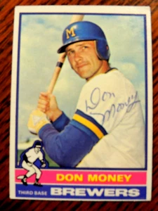 DON MONEY 1976 TOPPS HANDSIGNIERTE KARTE #402 BREWERS / PHILLIES STAR - Bild 1 von 1