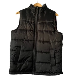 Chaleco acolchado negro WeatherReport para niños XL (18/20) chaqueta sin mangas forrada a cuadros - Imagen 1 de 5