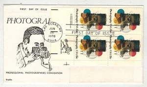 1978 PHOTOGRAPHY STAMP 1758 SCARCE KOPLIN MR ZIP/COPYRITE BLOCK OF 4 - Picture 1 of 1