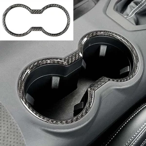 Consola de fibra de carbono real portavasos de agua moldura de panel para Ford Mustang 2024+ - Imagen 1 de 6