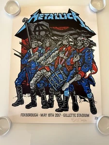 Metallica Foxborough MA Original Poster 2017 Pearl White - Picture 1 of 6