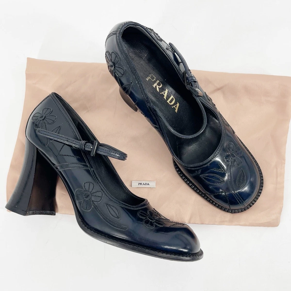 PRADA 花朵粗跟女| eBay