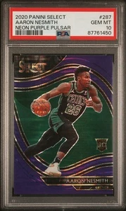 PSA 10 2020-21 Select Aaron Nesmith Neon Purple Pulsar Rookie Courtside #287 /5 - Picture 1 of 3