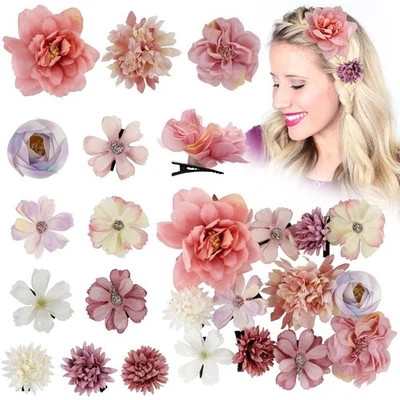 Ahoney 12 Pieces Bohemian Flowers Hair Clips for Women Girls, Artificial Multipl - Image 1 of 2