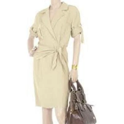 Vestido envolvente de safari 3.1 Phillip Lim mezcla de lino, talla 8 Foto 1 de 4