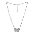 1.50CTW Natural Diamond Polki Butterfly Pendant Necklace 925 Sterling Silver