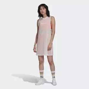 SOLD OUT Adidas Women’s Fiorucci Clear White Dress- Large-NWT- $80 FL4140 💯 AUT - Picture 1 of 6
