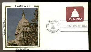 U.S. FDC #U601 Colorano "Silk" Cachet Los Angeles, CA Capital Dome - Picture 1 of 1