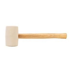White Rubber Mallet 16oz (454g) Hardwood Shaft For Soft Striking Heavy Duty - Picture 1 of 8