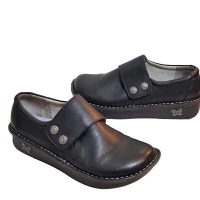 Alegria Dei-161 Deliah Upgrade Womens 9 / 39 Comfort Loafers Leather Black EUC! - Изображение 1 из 4