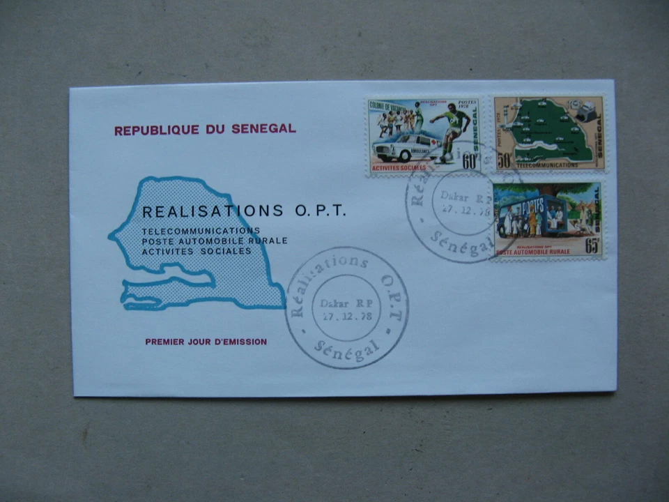 SENEGAL, cover FDC 1978, ambulance car telecom soccer football - Image 1 of 1