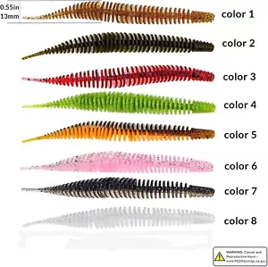 3.54in-8pcs Tanta Grub Worm Tail LRF Soft Plastic Fishing Lure Bait Bass Wrasse - Picture 1 of 12