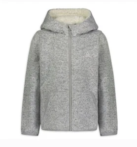 Reebox Girls Sherpa Lined Sweater Fleece Jacket Gray 6X - Picture 1 of 1