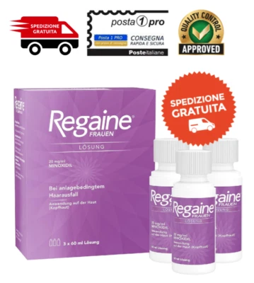 Re gaine DONNA  2% Mino-xidil Soluzione (3 MESI BOX) Ricrescita Capelli - Immagine 1 di 4
