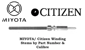 1x Vástago de bobinado MIYOTA/Citizen por número de pieza y calibre [Lista desplegable] - Imagen 1 de 1